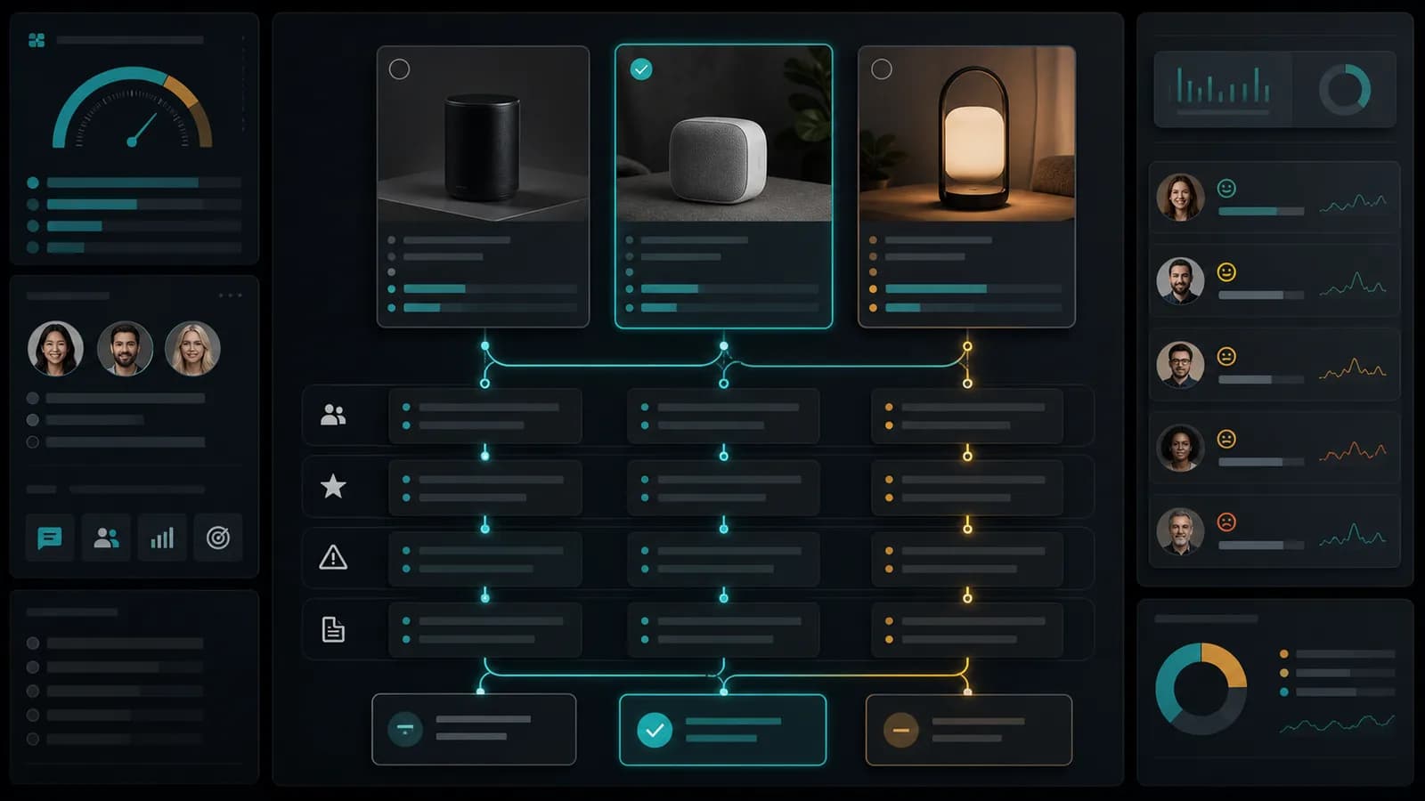 Product concepts compared against product-testing signals and validation checkpoints